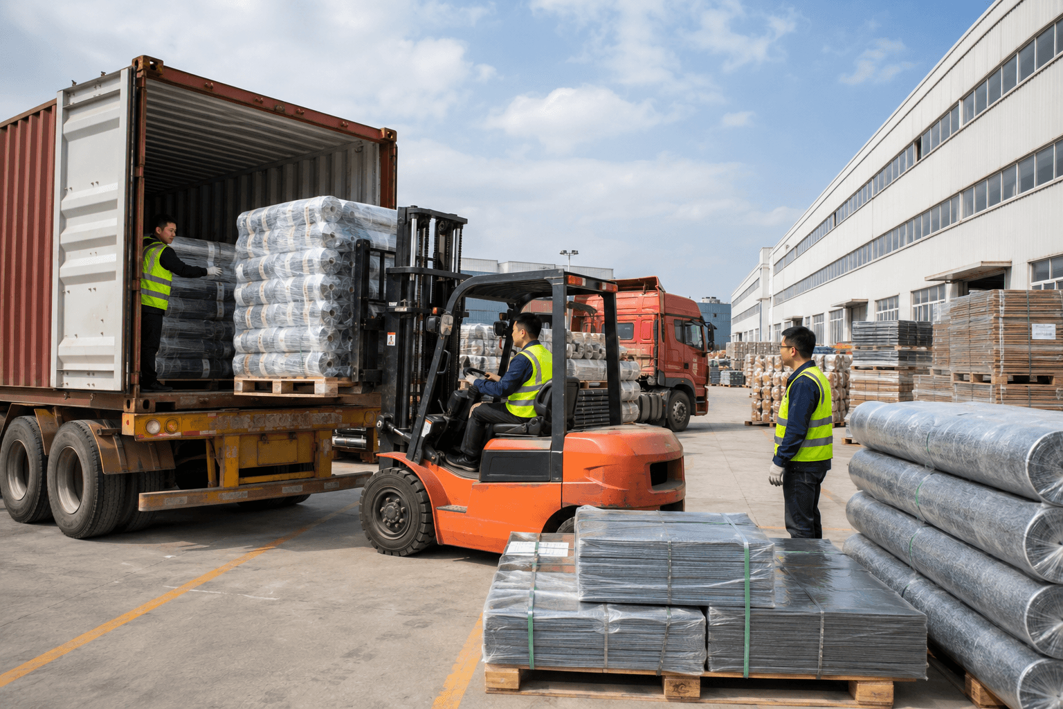 Carpet factory export loading and logistics