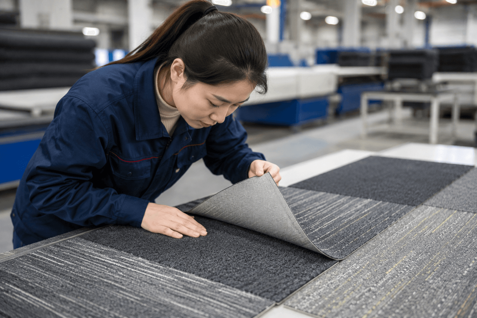 Commercial carpet quality inspection background