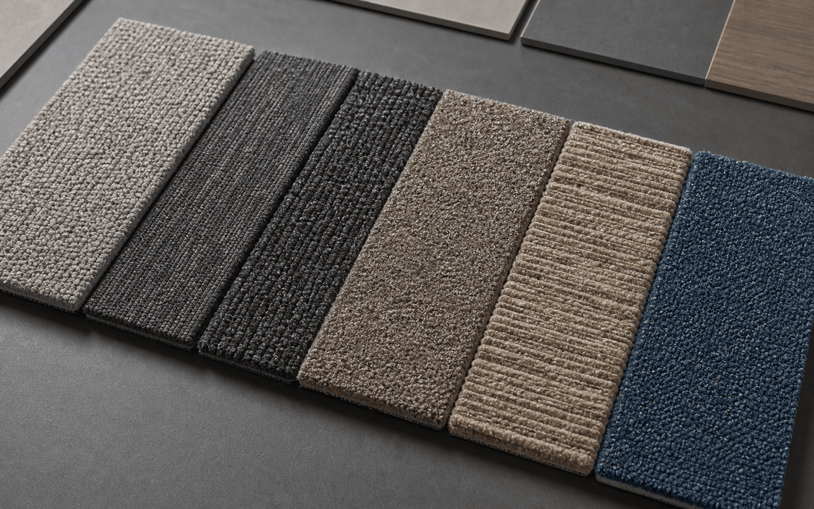 Commercial carpet material comparison background