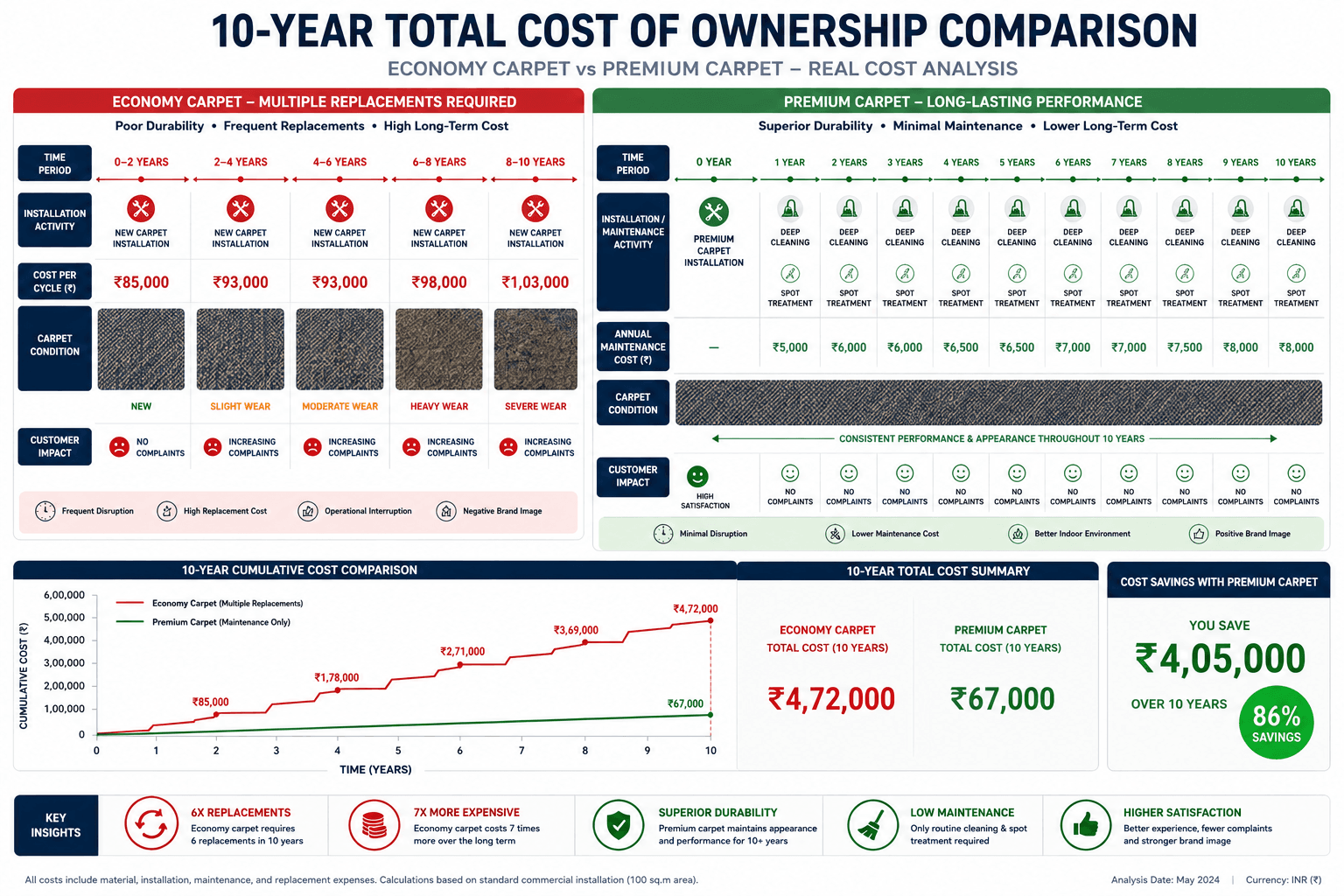 The Hidden Cost of Cheap Carpets: Why Replacing Floor Coverings After 3 Years Destroys Hospitality ROI