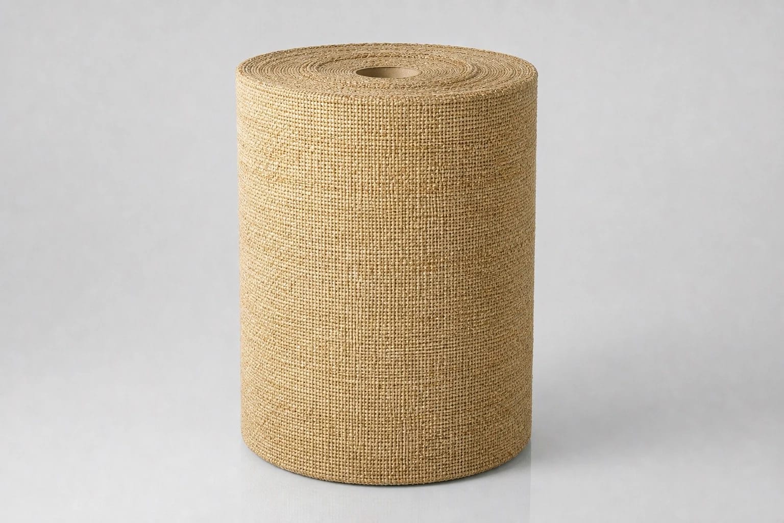 Natural fiber commercial carpet roll prepared for custom stair runner cutting and binding