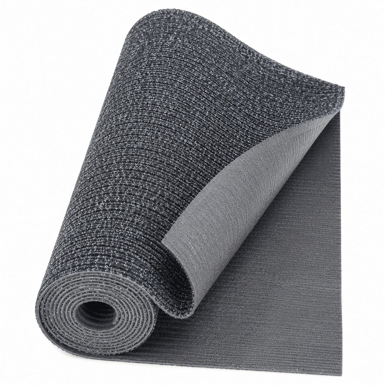 Rolled edge gold mining carpet mat showing thickness backing and PVC ribbed structure