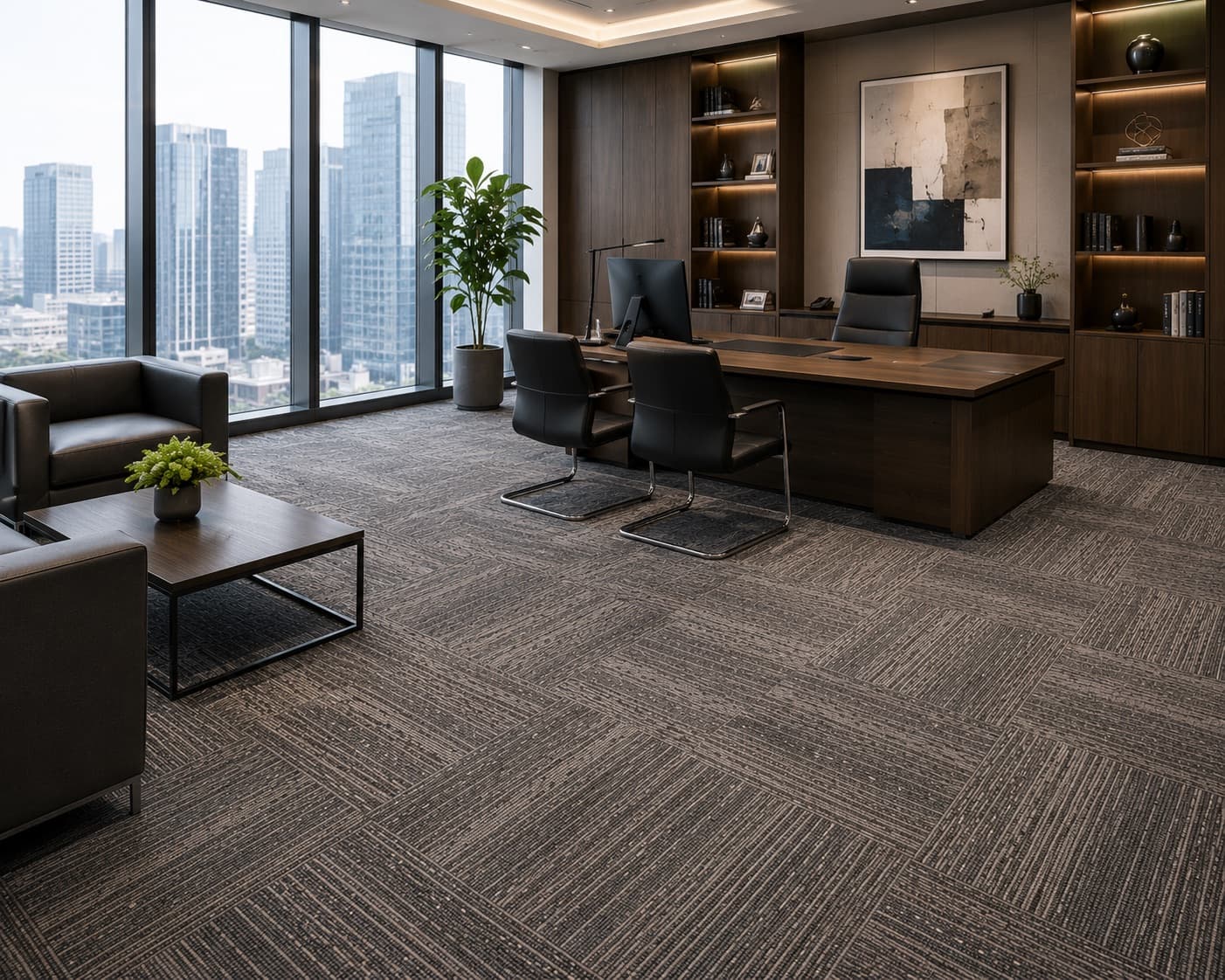 Executive office carpet tiles for commercial office carpet projects