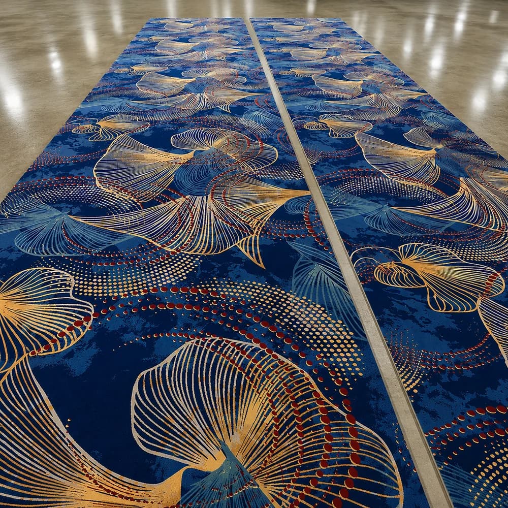 Custom hotel room broadloom carpet roll with abstract pattern
