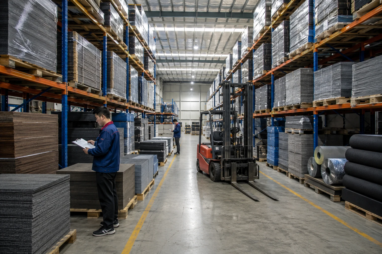 Carpet tile inventory warehouse