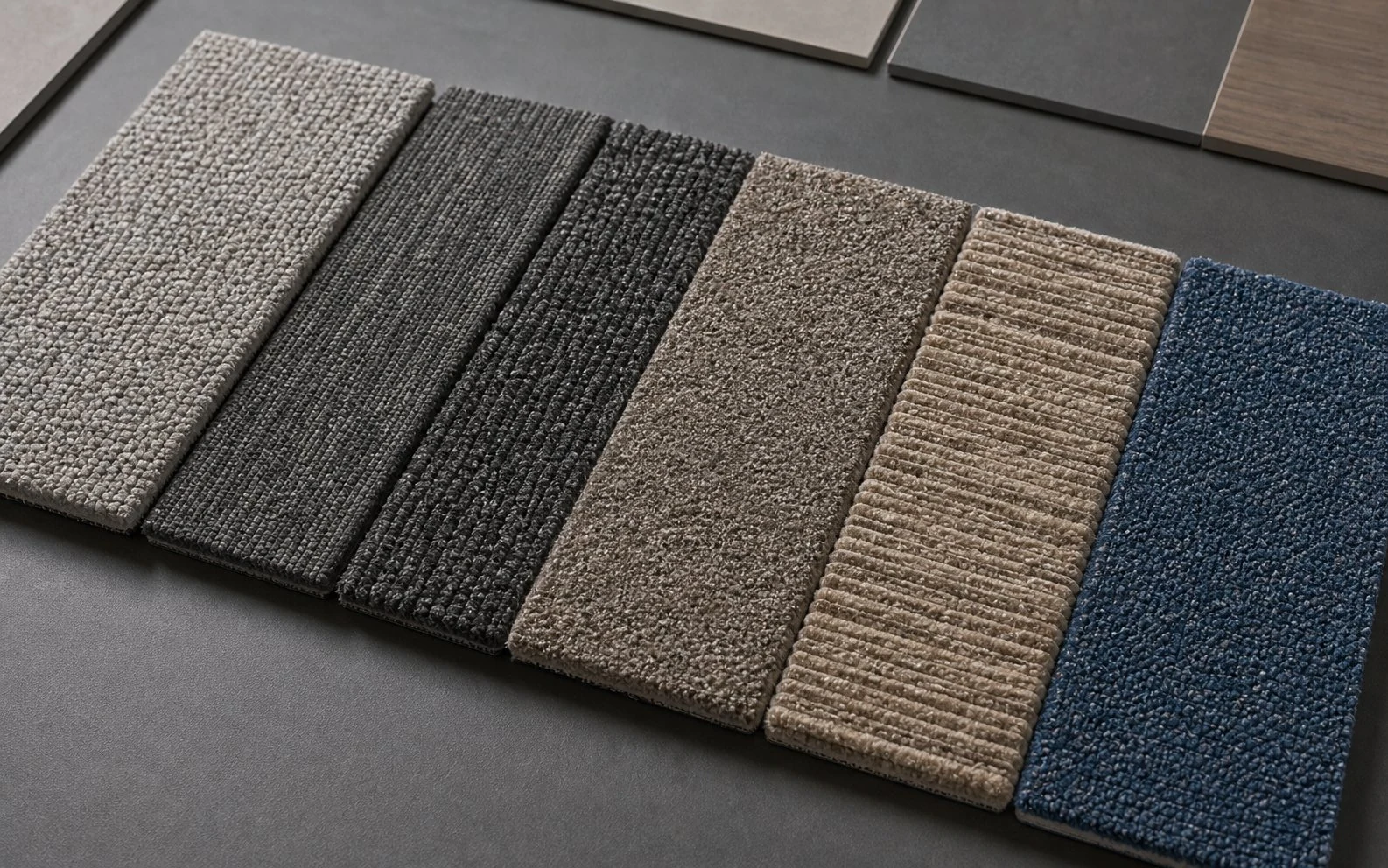 Commercial carpet material comparison background