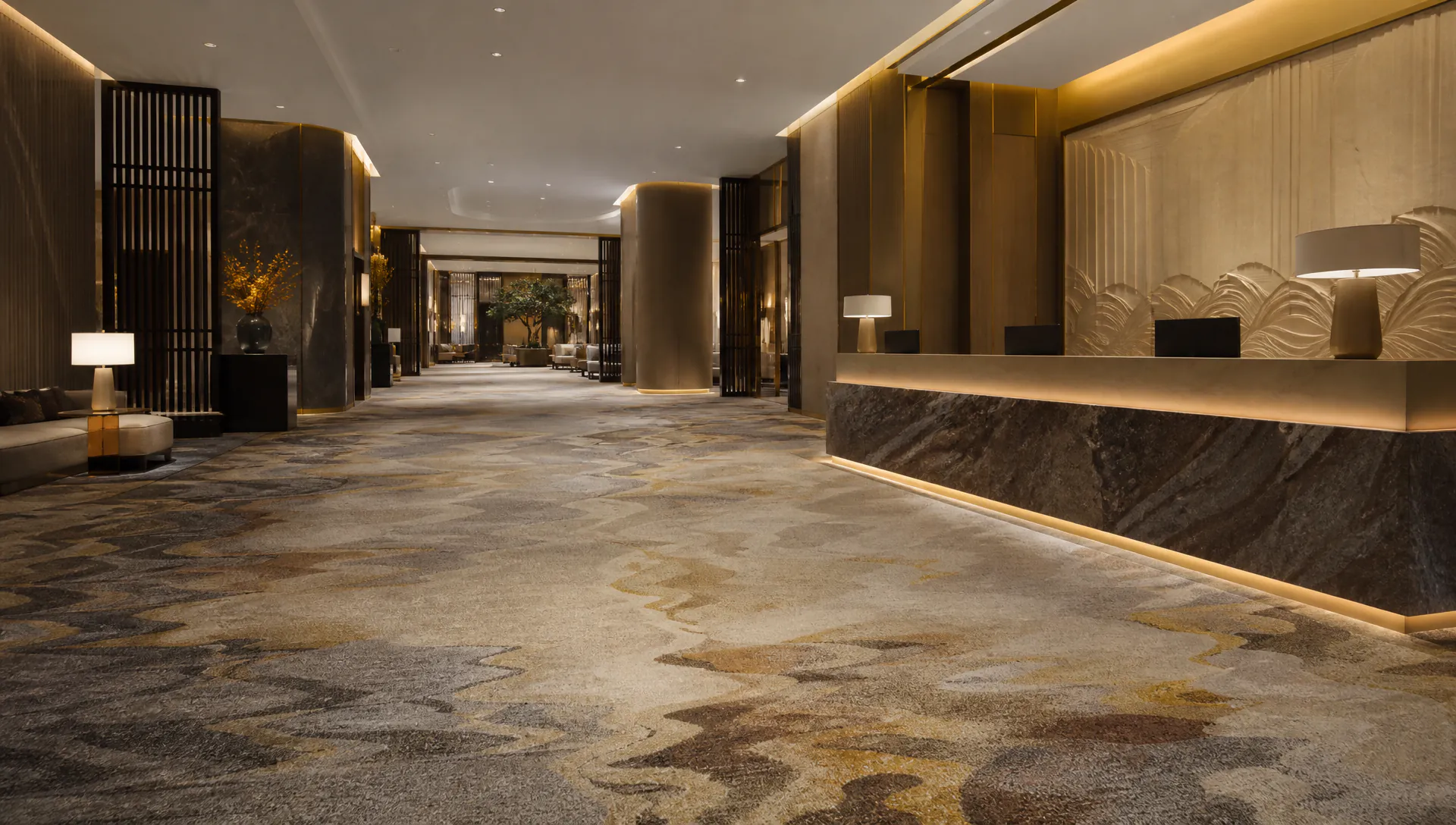 Illustrative UAE hotel carpet procurement review with samples and project documents