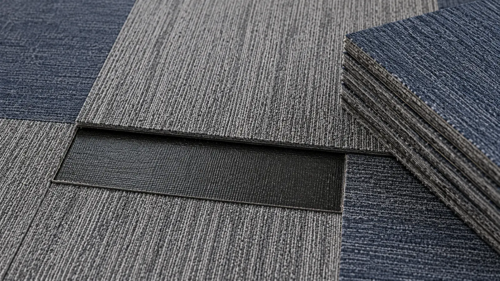 Close-up modular office carpet tile detail for Romanian office specification