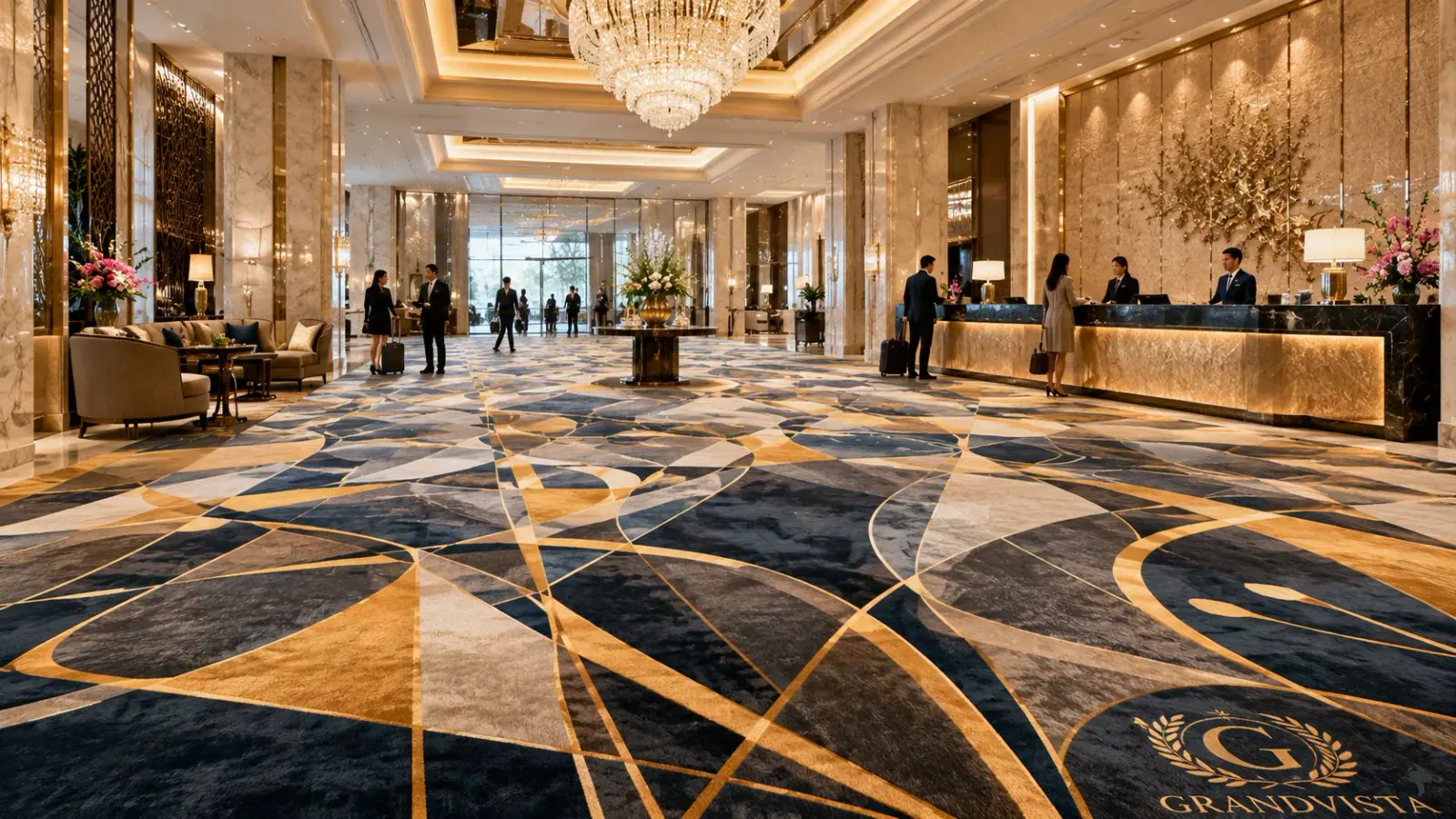 Hotel Lobby Axminster Carpet Planning - Dubai