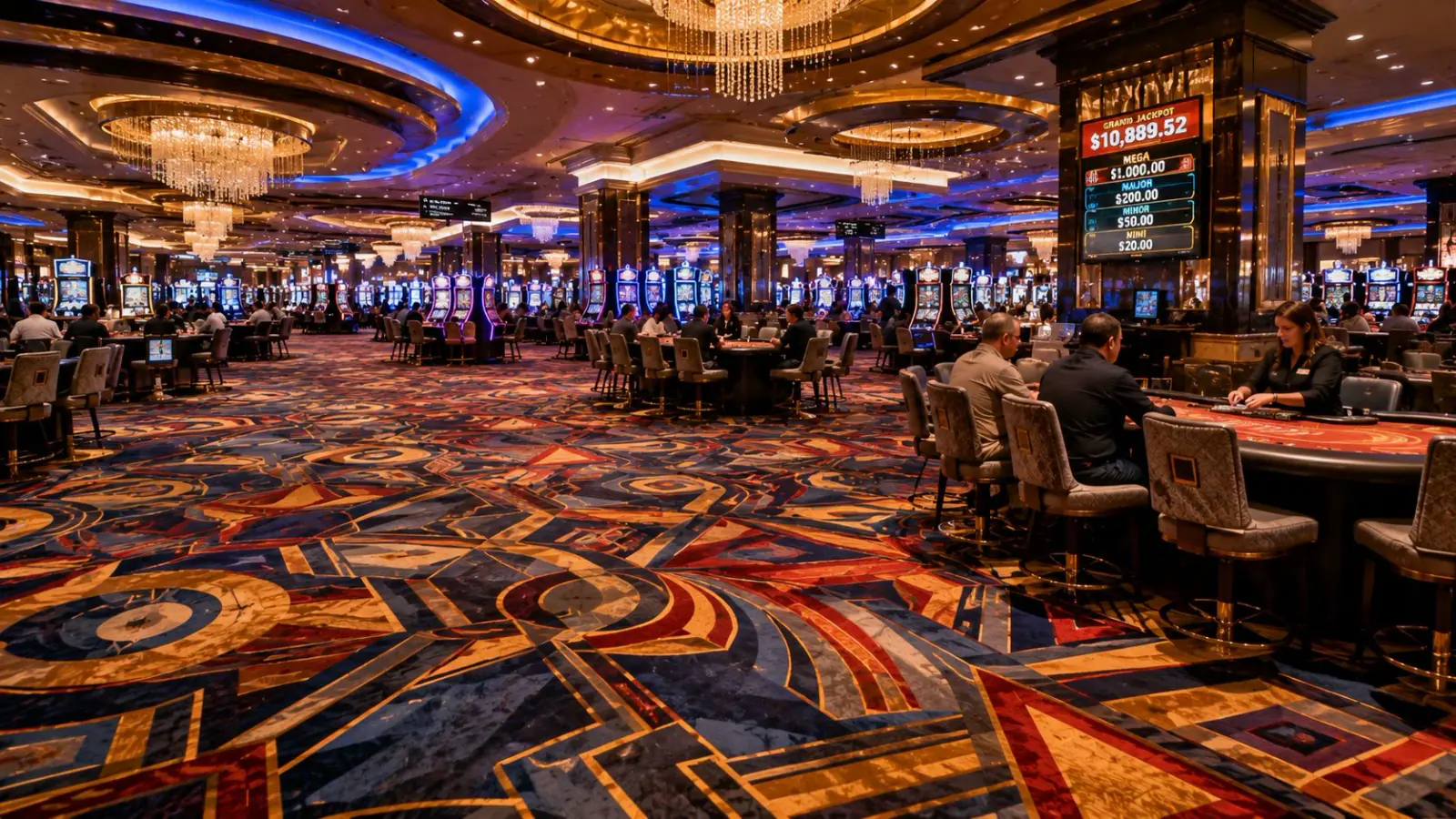 Patterned commercial broadloom carpet for a cinema or theater entertainment interior
