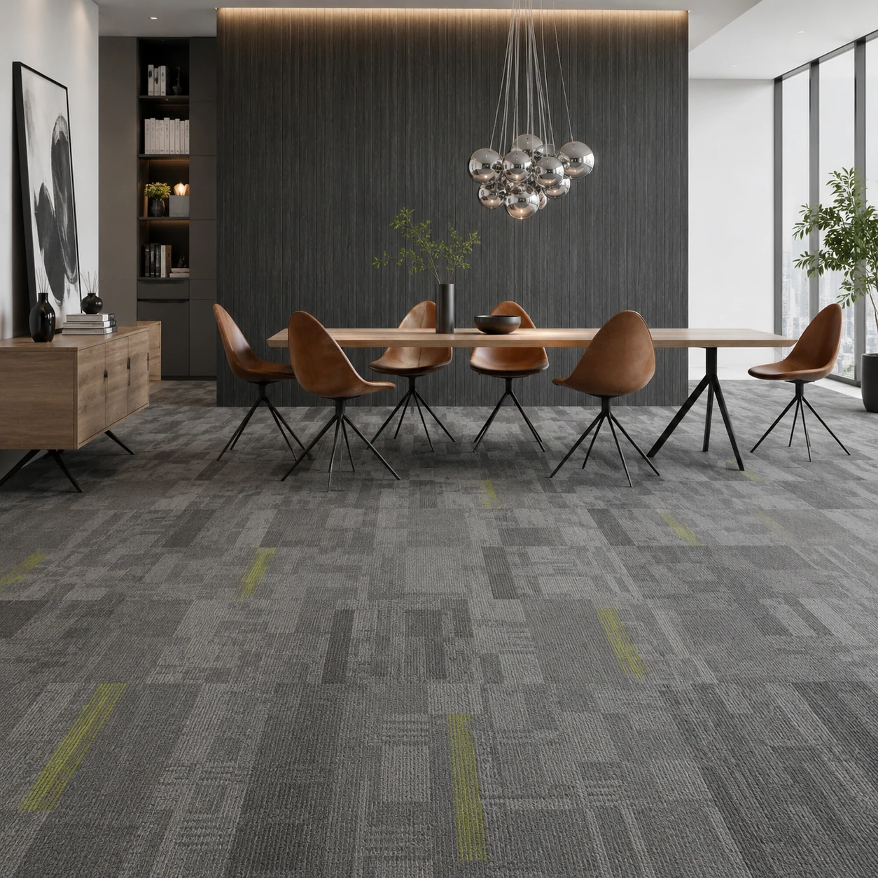 Meeting room tile floor carpet with gray modular office carpet tiles