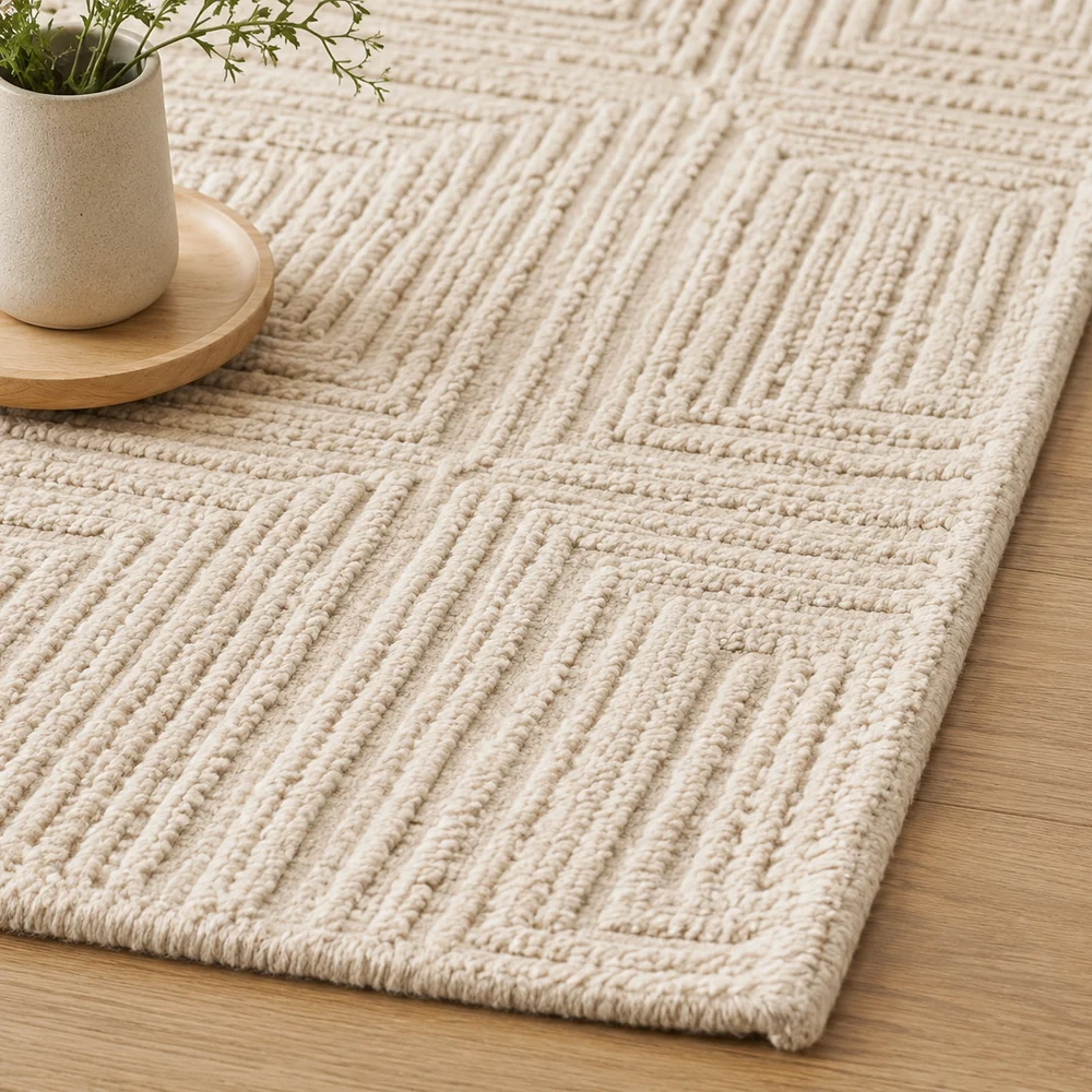 Custom wool area rug for an executive hotel lounge
